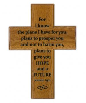 Cross: Wood Mahogany For I Know the Plan ... 100 mm