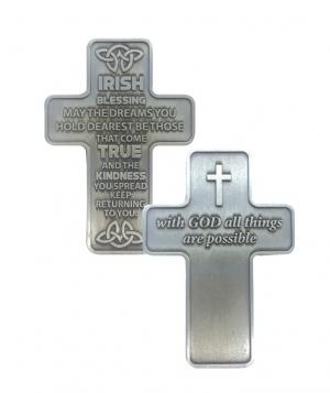 Pocket Cross: Metal, Irish Blessing