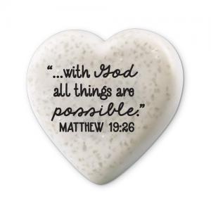 Scripture Stone Heart: With God All Things Are Possible