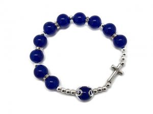 Rosary Bracelet: Blue 8 mm