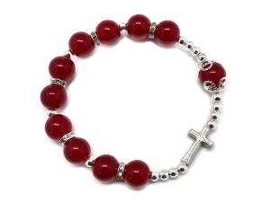 Rosary Bracelet: Red 8 mm