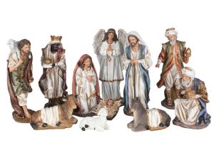 Nativity Set: 45cm Resin Canvas Look - 11 piece