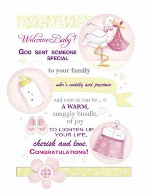 Card: Baby Welcome Baby - Pink