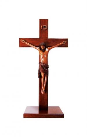 Crucifix: Standing Wooden Mahogany