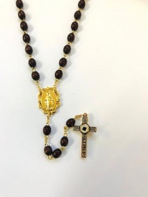 Rosary: Dark Wood with Relic