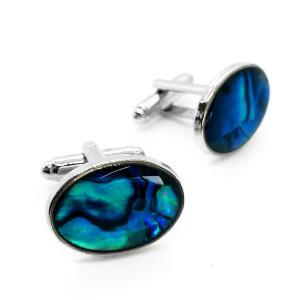 Cufflinks: Paua Silver