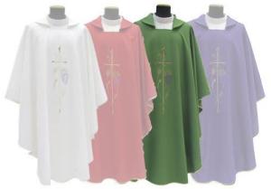 Chasuble & stole: White Grapes and Cross