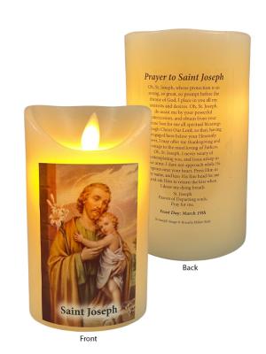 Candle: LED - St Joseph