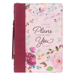 Bible Cover: The Plans I Have for You Plum Medium