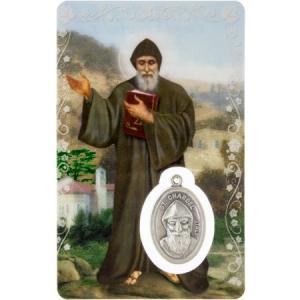 Laminated Card & Medal: St Charbel