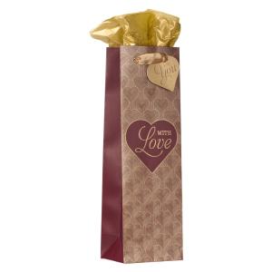 Gift Bag: With Love Burgundy and Gold