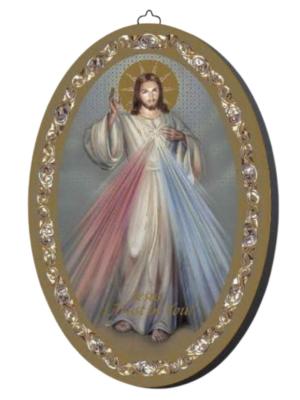 Plaque: Oval - Divine Mercy