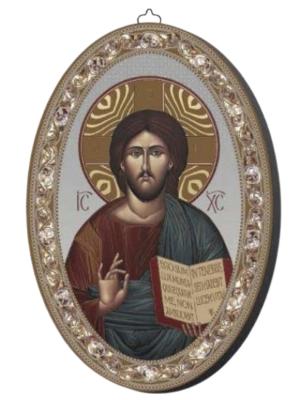 Plaque: Oval Icon - Christ the Teacher