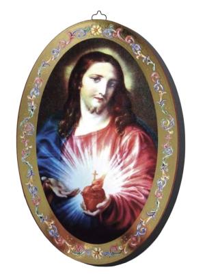 Plaque: Large Oval - Sacred Heart of Jesus