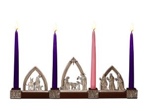 Advent Wreath: Nativity Scene with Candles