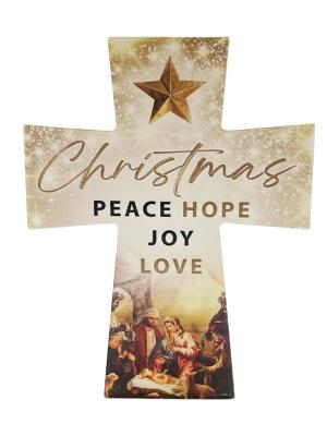 Christmas Cross: Peace, Hope, Joy & Love