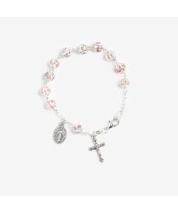 Rosary Bracelet: Crystal Lamp Bead