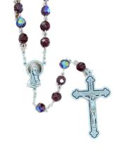 Rosary: Red Glass Aurora Borealis (RX326R)