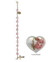 Rosary Bracelet: Heart Pink (RB3217P)