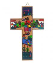 Cross: Wooden El Salvadorian Christ Community 18 cm (TL115C)