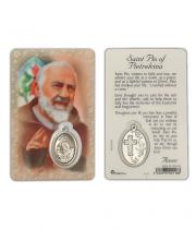 Laminated Card & Medal: Padre Pio (LC116)