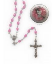 Rosary: First Holy Communion Pink Oval (RX33030P)