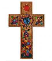 Cross: Wooden El Salvadorian Joining Hands 18 cm (TL15C)