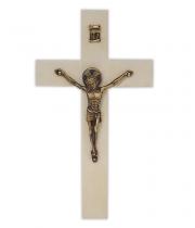 Crucifix: Bethlehem Stone Bronze Corpus 15.5cm (916IL)