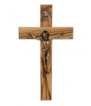 Crucifix: Olive Wood Bronze Corpus 15.5cm (12IL)