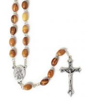 Rosary: Olive Wood From Bethlehem Oval Beads (74)