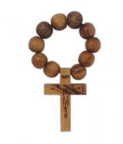 Rosary Ring: Olive Wood with Crucifix from Bethlehem (77L)