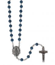 Rosary: Pewter Medal/Cross frm The Holy Land/Blue (VROSBLUREL)