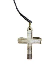 Necklace: Olive Wood Plain Cross on Cord (9A)