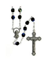 Rosary: Aurora Borealis Black 5mm bead (RX905K)