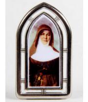 Plaque: Mary MacKillop silver metal arch (PL28747)