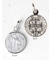 Medal: St Benedict 15mm Sterling Silver (ME1070)