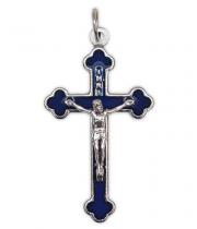 Crucifix: Blue Metal 40mm (CRS35B)