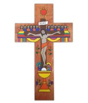 Cross: Wooden El Salvadorian Last Supper 30 cm (TL42)