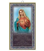 Plaque: Wood - Immaculate Heart of Mary (PL1802)