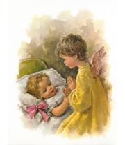 Print: Guardian Angel - Baby Girl with Pink Ribbon (PR030)