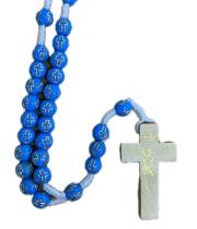 Rosary: Wooden on Cord - Blue (RO120B)