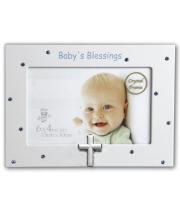 Photo Frame: Baby's Blessings with Blue Diamante (PLB1632)