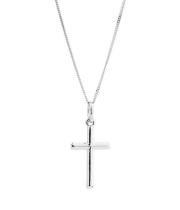 Necklace: Simple Cross on Silver Chain (CR3225SCH)