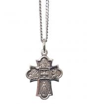 Necklace: Sterling Silver Four Way Cross (L1810)