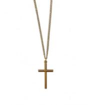 Necklace: Simple Cross on Gold Chain (CR3225GCH)