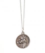 Necklace: St Christopher Medal on a Chain (MET1855CH)