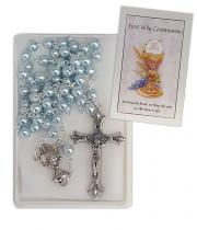 Rosary: Blue Communion with leaflet (RX726B)