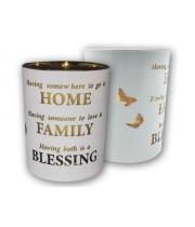 Candle & Tea Light Holder: Home & Family (CH4319BH)