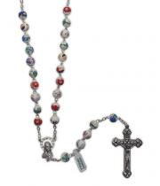 Rosary: White Ceramic Bead (RX5599)