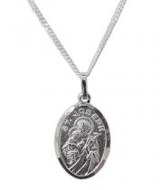 Necklace: St Joseph Sterling Silver Medal & Chain (MC9716)